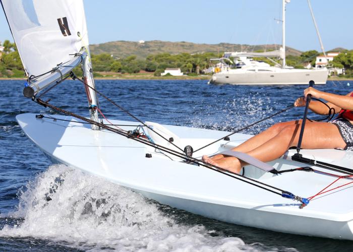 Laser blasting in Fornells Bay, Menorca