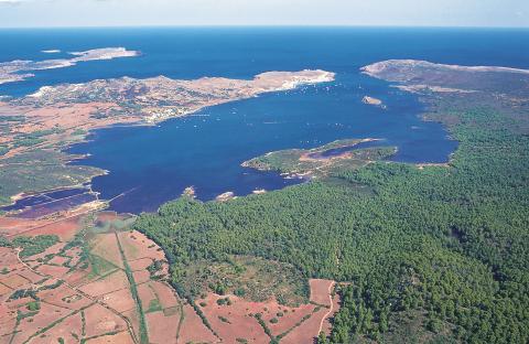 Aerial View Fornells Bay