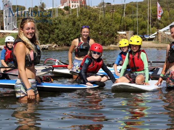 Children learn to windsurf